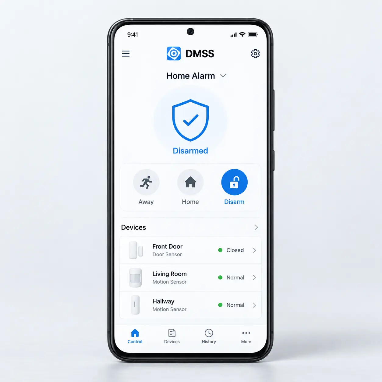 Dahua DMSS Alarm App Control